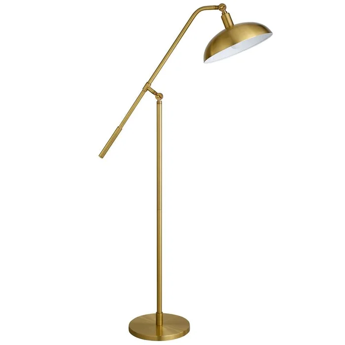 Hudson & Canal – Devon Boom Arm Floor Lamp with Metal Shade in Brass/Brass – FL1194