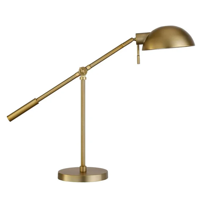 Hudson & Canal – Dexter 23.25in Tall Boom Arm Table Lamp with Metal Shade in Brass/Brass – TL1024