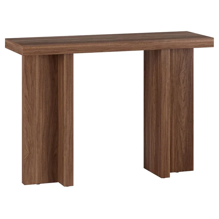 Hudson & Canal – Dimitra 42in Wide Rectangular Console Table in Satin Walnut – AT2332