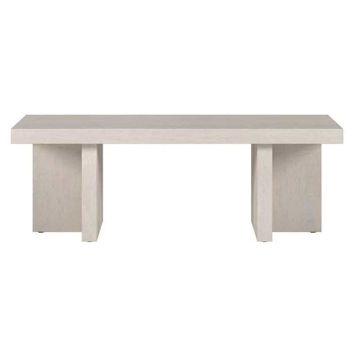 Hudson & Canal – Dimitra 44in Wide Rectangular Coffee Table in Alder White – CT2080