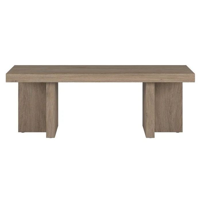 Hudson & Canal – Dimitra 44in Wide Rectangular Coffee Table in Antiqued Gray Oak – CT2079