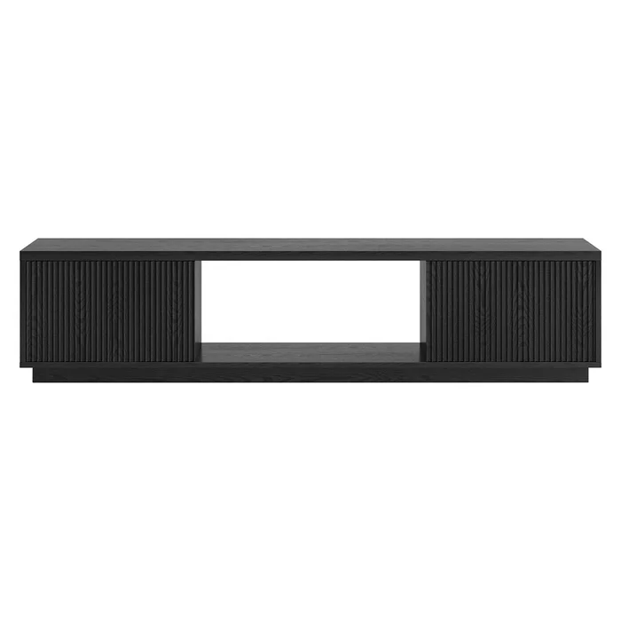 Hudson & Canal – Dorian Rectangular TV Stand for TVs up to 78in in Black Grain – TV2294