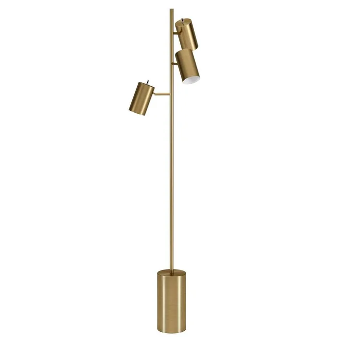 Hudson & Canal – Dorset 3-Light Floor Lamp with Metal Shades in Brass/Brass – FL1578