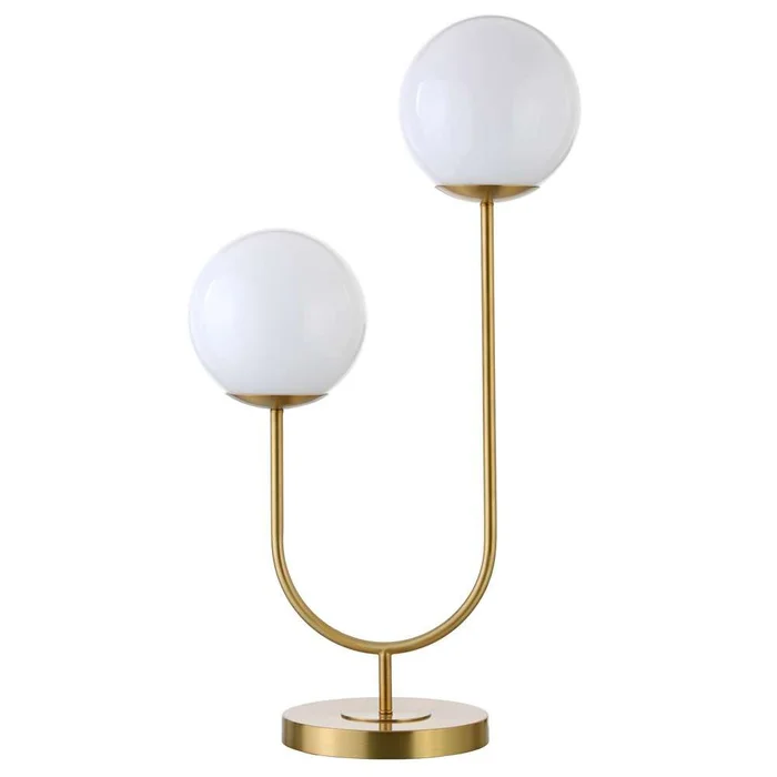 Hudson & Canal – Dufrene 2-Light Table Lamp with Glass Shades in Brass/White Milk – TL1991