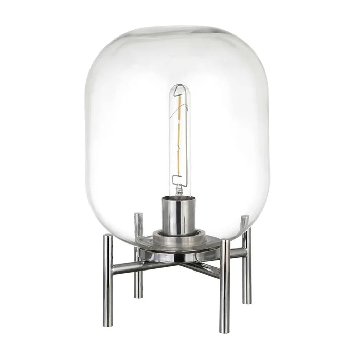 Hudson & Canal – Edison 15.38in Tall Table Lamp with Glass Shade in Polished Nickel/Clear – TL0440