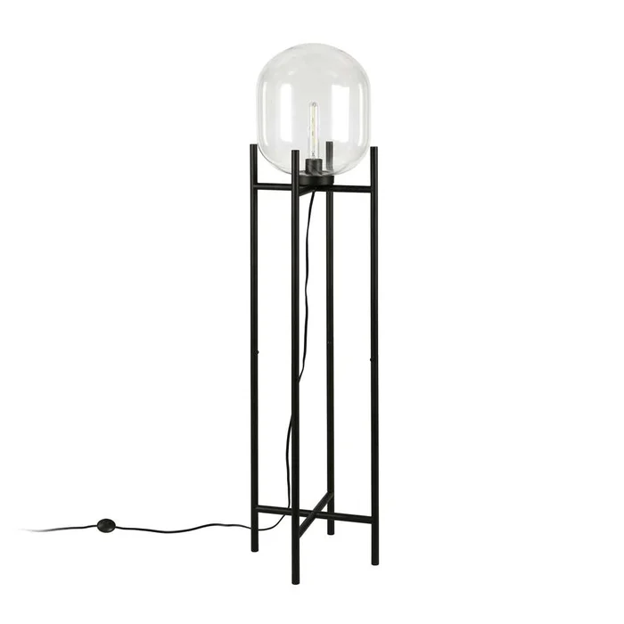 Hudson & Canal – Edison 55in Tall Floor Lamp with Glass Shade in Blackened Bronze/Clear – FL0338