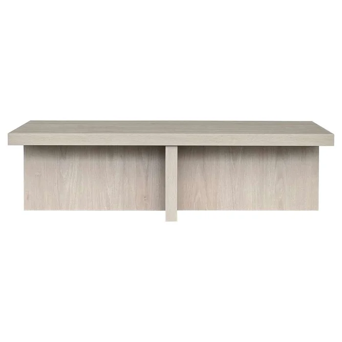 Hudson & Canal – Elna 54in Wide Rectangular Coffee Table in Alder White – CT2050