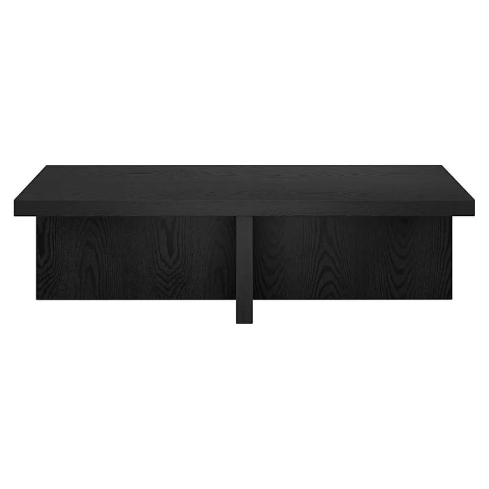 Hudson & Canal – Elna 54in Wide Rectangular Coffee Table in Black Grain – CT2048