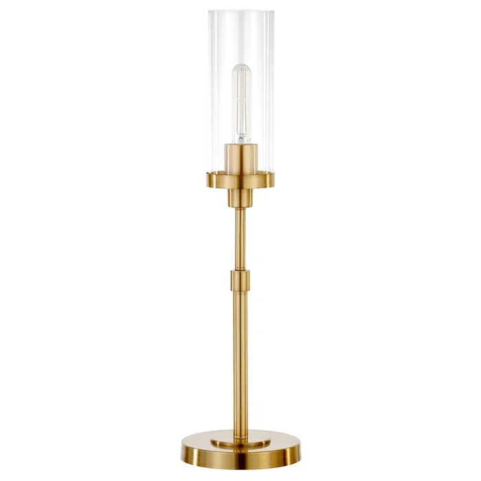 Hudson & Canal – Frieda 26.68in Tall Table Lamp with Glass Shade in Brass/Clear – TL0540
