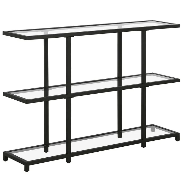 Hudson & Canal – Greenwich 42in Wide Rectangular Console Table in Blackened Bronze – AT1284