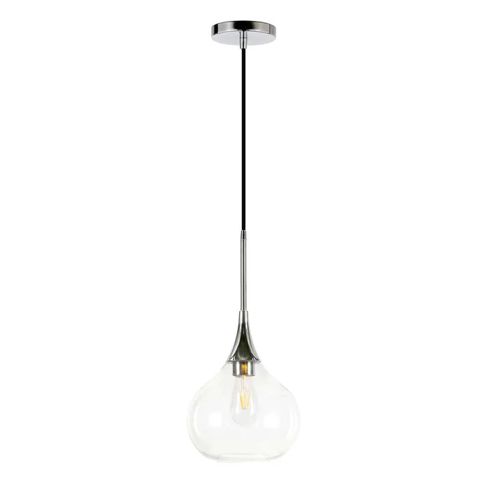 Hudson & Canal – Ida 9.5in Wide Pendant with Glass Shade in Brass/Clear – PD0621