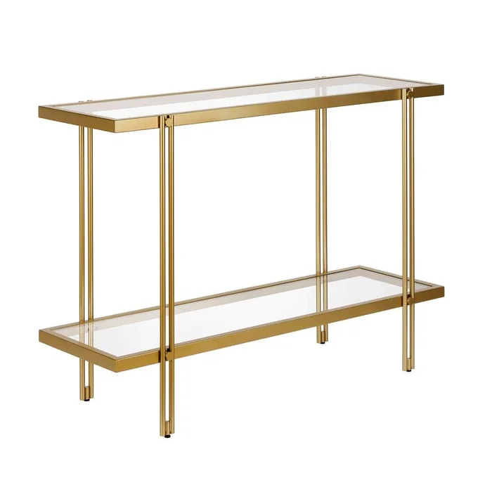 Hudson & Canal – Inez 42in Wide Rectangular Console Table in Brass – AT0314