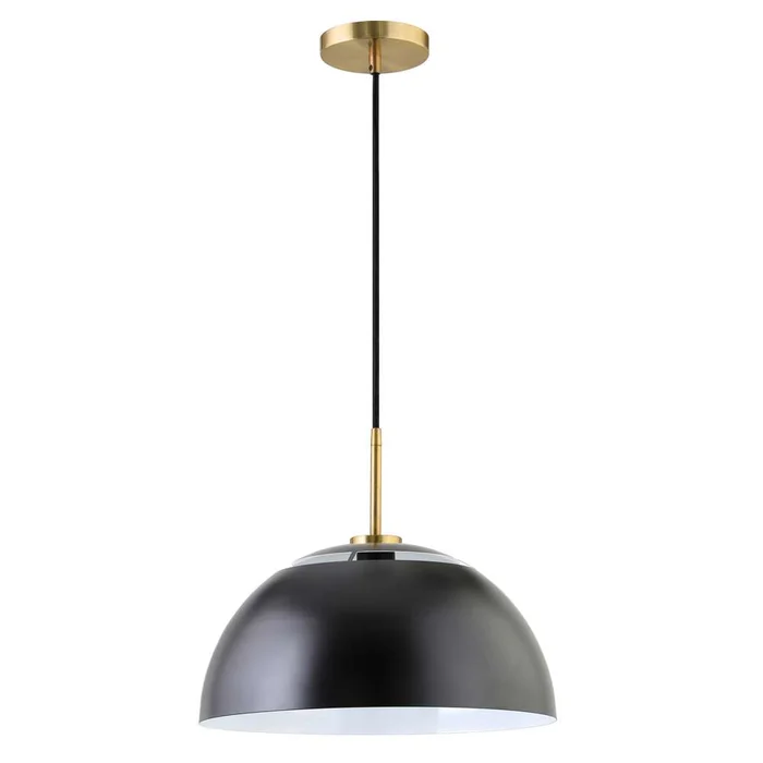 Hudson & Canal – Jordyn 16in Wide Pendant with Metal Shade in Matte Black – PD1656