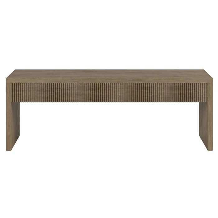 Hudson & Canal – Lawrence 58in Wide Rectangular Coffee Table in Antiqued Gray Oak – CT2241