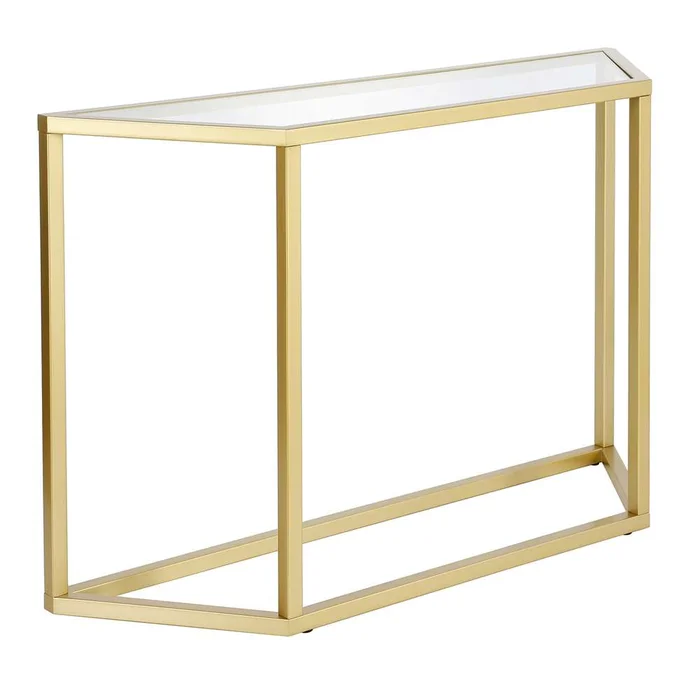 Hudson & Canal – Levi 44in Wide Trapezoid Console Table in Brass – AT0429