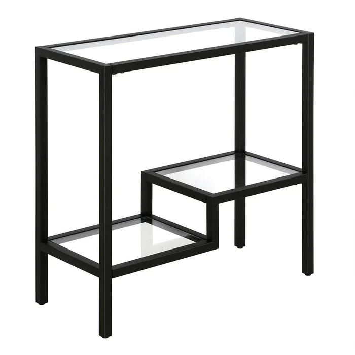 Hudson & Canal – Lovett 24in Wide Rectangular Side Table in Blackened Bronze – ST1314