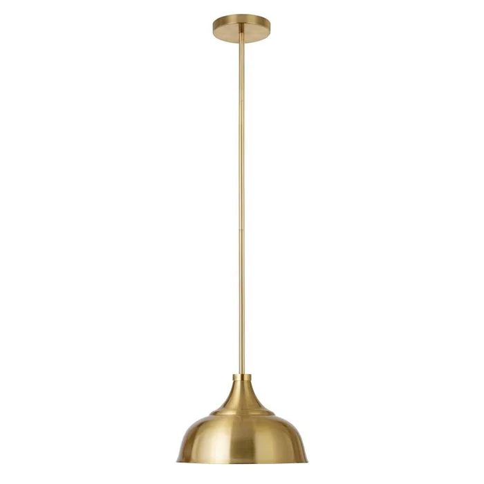 Hudson & Canal – Mackenzie 10.75in Wide Pendant with Metal Shade in Brass/Brass – PD0701