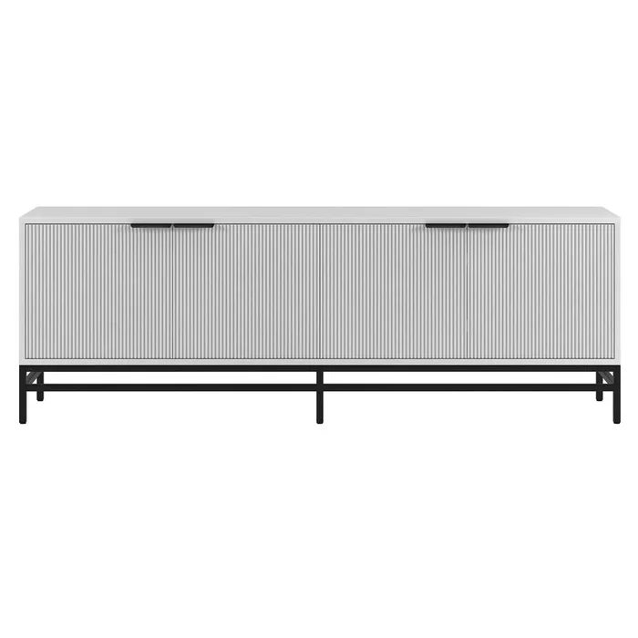 Hudson & Canal – Montello Rectangular TV Stand for TVs up to 78in in Alder White – TV2087