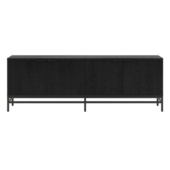 Hudson & Canal – Montello Rectangular TV Stand for TVs up to 78in in Black Grain – TV2085