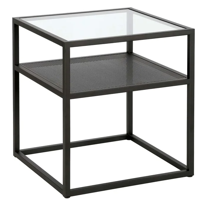Hudson & Canal – Nellie 20in Wide Square Side Table in Blackened Bronze – ST1251