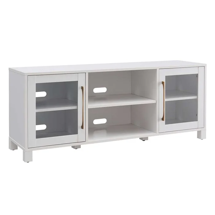 Hudson & Canal – Quincy Rectangular TV Stand for TVs up to 65in in White – TV1029