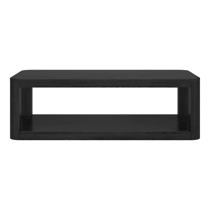 Hudson & Canal – Stellan 47in Wide Rectangular Coffee Table in Black Grain – CT2195