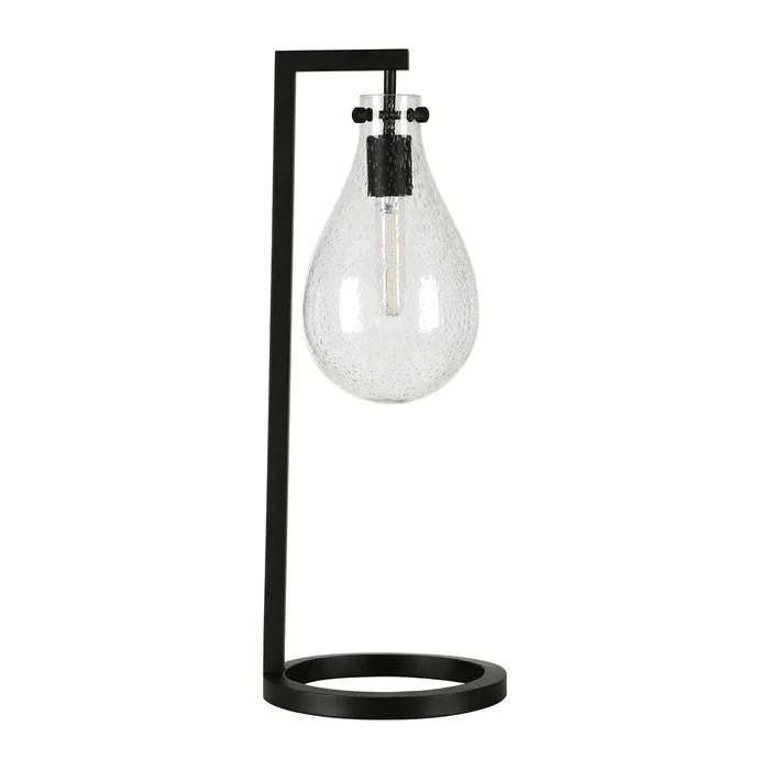Hudson & Canal – Weston 25in Tall Table Lamp with Glass Shade in Blackened Bronze/Seeded – TL0217