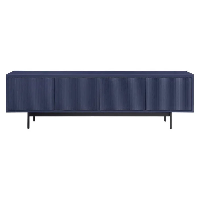 Hudson & Canal – Whitman Rectangular TV Stand for TVs up to 75in in Dark Blue – TV2047