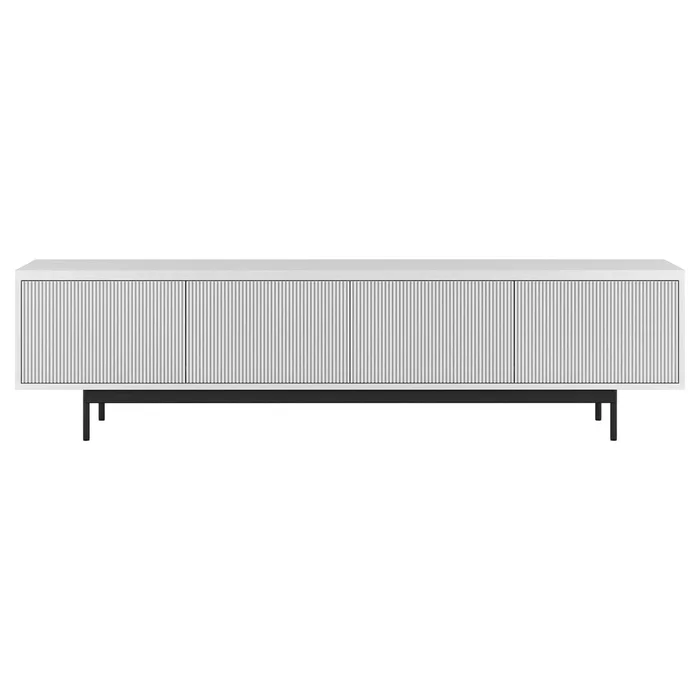 Hudson & Canal – Whitman Rectangular TV Stand for TVs up to 85in in White – TV2186
