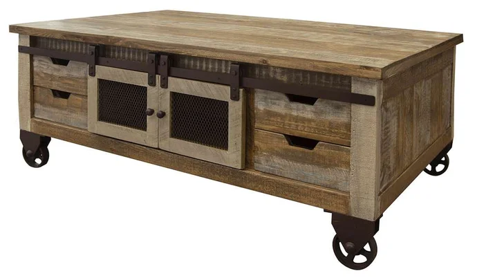 IFD – Antique Multicolor 8 Drawers, 4 Doors Cocktail Table – IFD9661CKT