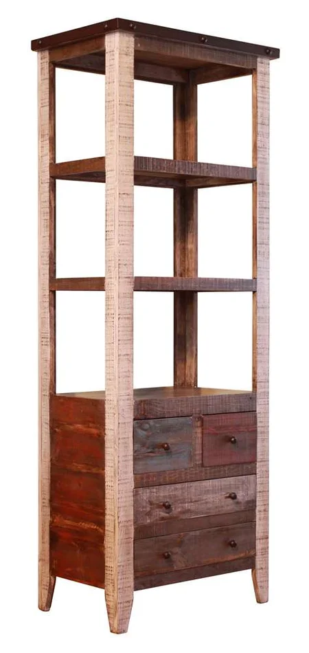 IFD – Antique Multicolor Universal Pier, 4 Drawers, 3 Shelves – IFD964PIER
