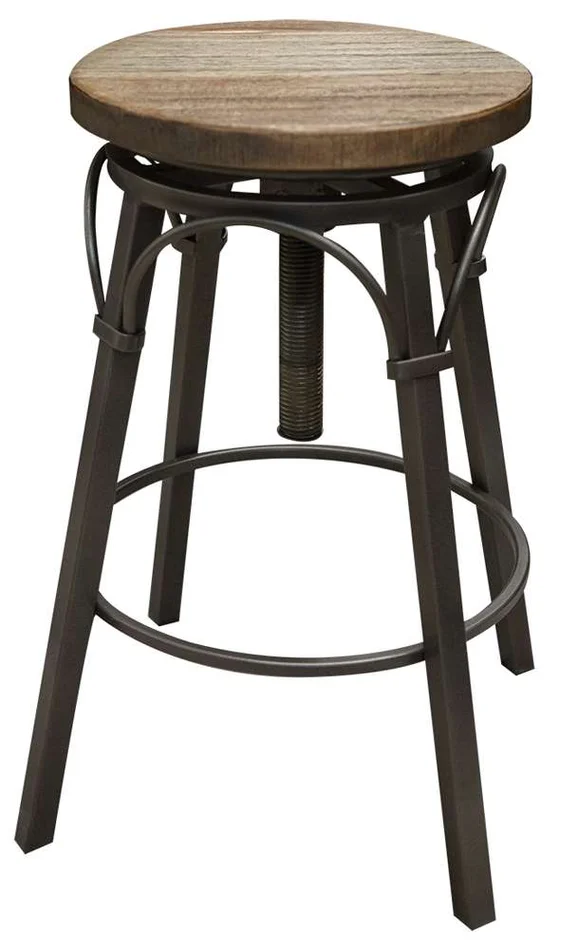 IFD – Marquez 24-30in Adjustable Swivel Stool, Wooden Seat, Straight Leg – IFD1141STL2430
