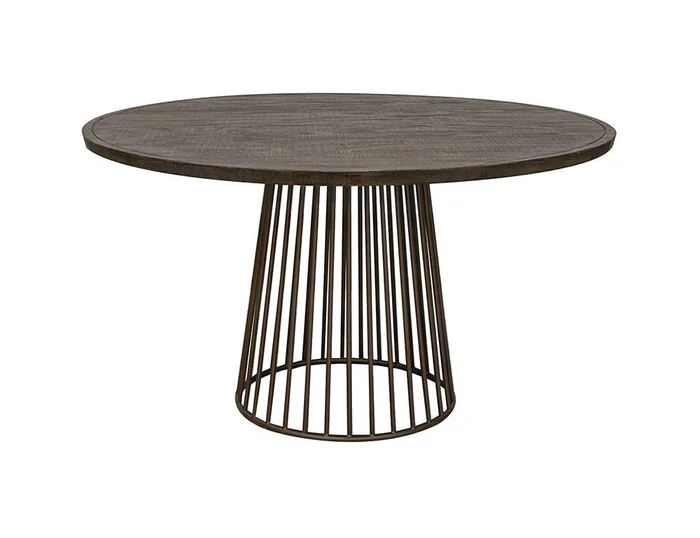 IFD – Nogal – Round Iron Table & Table Top 53in – IFD5801RNDBA_IFD5801RNDTP53