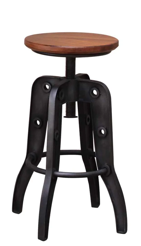 IFD – Parota 24-30in Adjustable Height Swivel Stool, wooden seat – IFD866BS2430