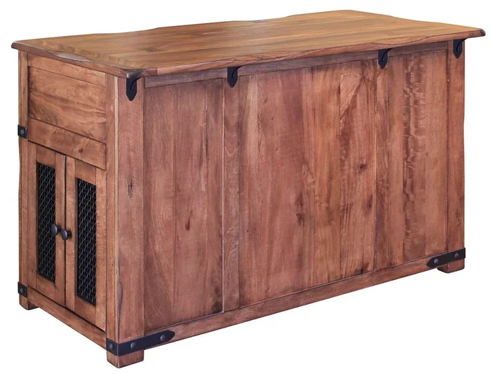 IFD – Parota 3 Drawer Kitchen Island w/2 sliding doors, 2 Mesh doors on each side – IFD866ISLAND