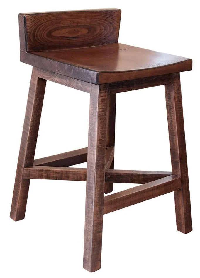 IFD – Pueblo 24 Stool – w/Wooden Seat & Base- Brown Finish – IFD360BS24