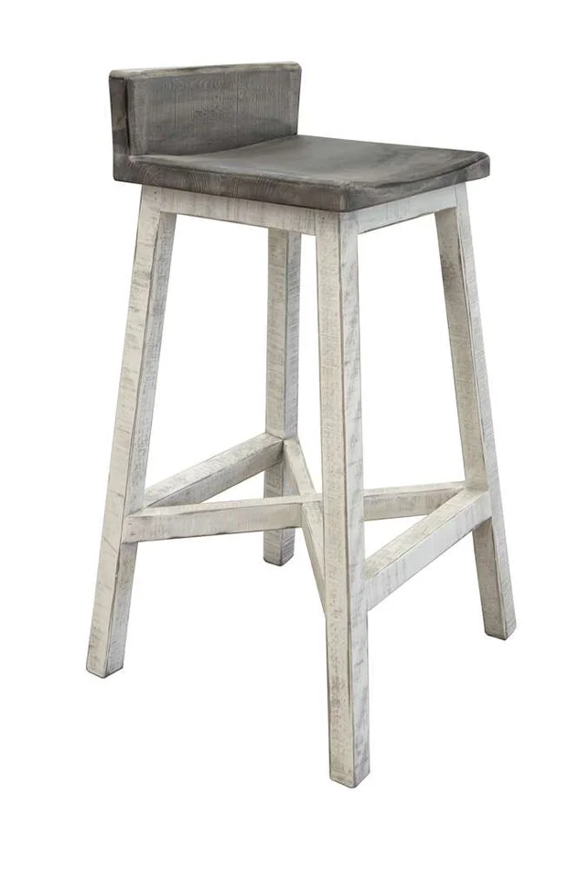 IFD – Stone 30in Stool – w/Wooden Seat & Base – Stone Finish (Set of 2) – IFD470BS30