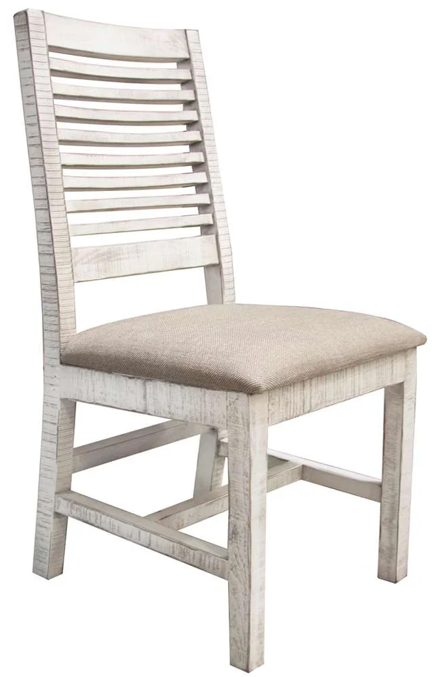 IFD – Stone Chair w/ Ivory Finish & Fabric Seat (Set of 2) – IFD4690CHRIV