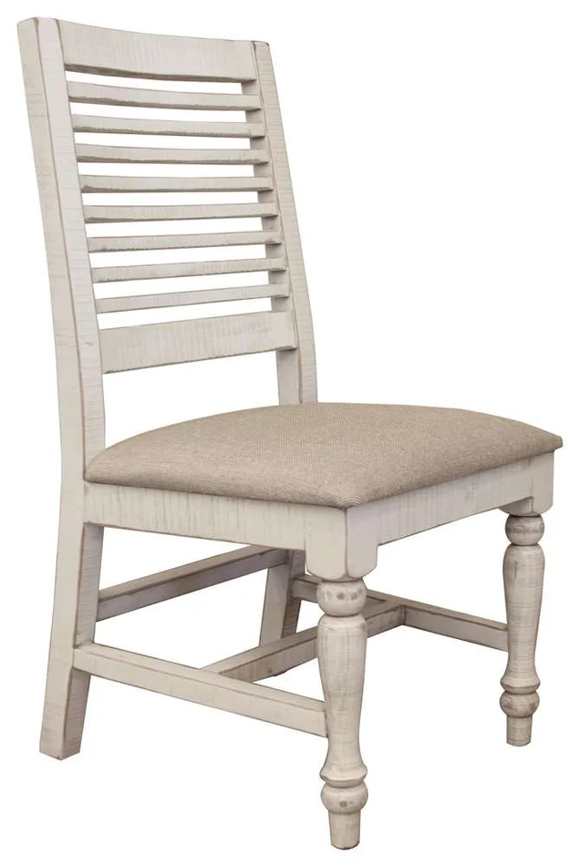 IFD – Stone Chair w/ Turned Legs & Fabric Seat (Set of 2) – IFD4680CHR