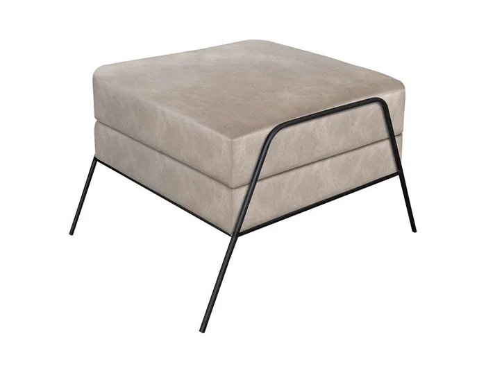 IFD – Tyne – Wooden Frame & Metal Base, Footstool Ottoman – IUP331-OTT-210