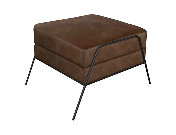 IFD – Tyne – Wooden Frame & Metal Base, Footstool Ottoman – IUP331-OTT-212