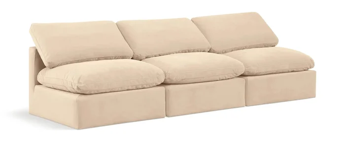 Indulge – Velvet 3 Seat Modular Armless Sofa