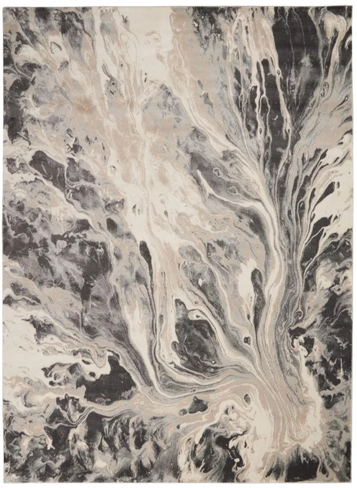 Inspire Me! Home Decor – Elegance FAR01 Grey and White 93in x 129in Oversized Rug – FAR01-99446469557