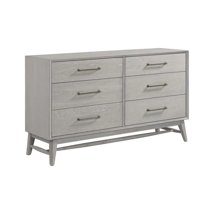 Intercon Furniture – Bayside Dresser, 6 Drawer in White – BY-BR-9806-WHT-C