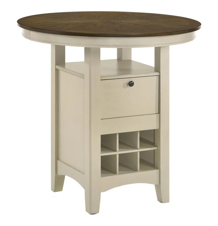 Intercon Furniture – Mission Casuals 42 Pub Table in Rustic White And French Oak Finish