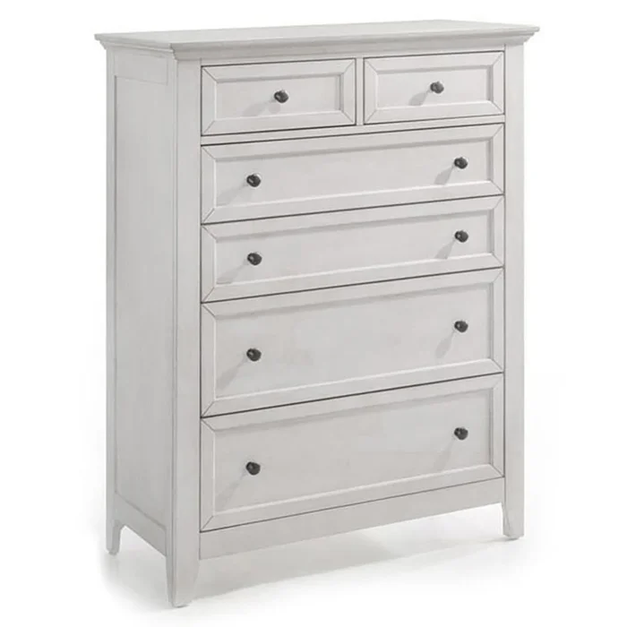 Intercon Furniture – San Mateo Chest, 6 Drawer Standard in Rustic White – SM-BR-N8806-RWH-C