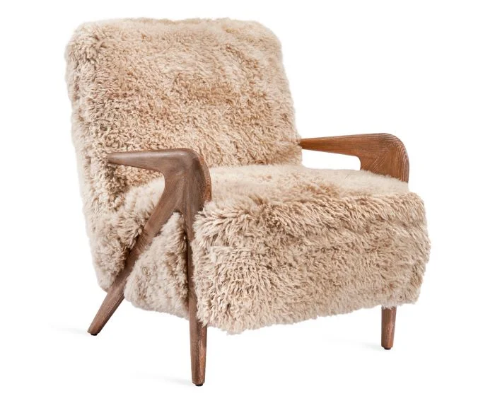 Interlude Home Angelica Lounge Chair in Morel Taupe