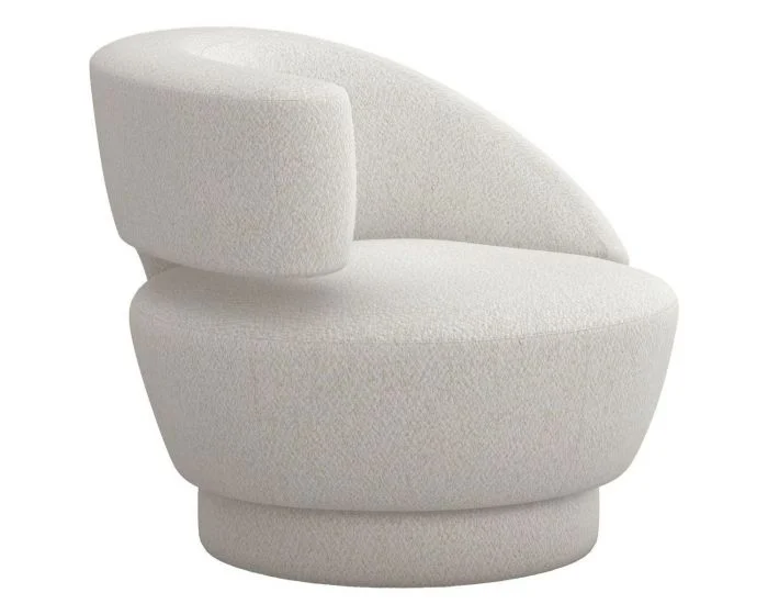 Interlude Home Arabella Left Swivel Chair in Cameo