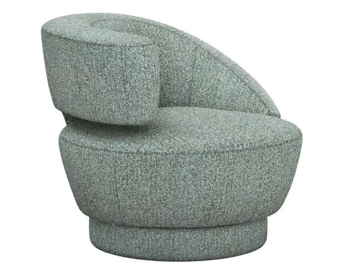 Interlude Home Arabella Left Swivel Chair in Pool