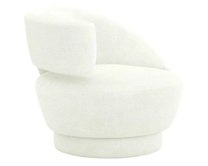 Interlude Home Arabella Left Swivel Chair in Shell
